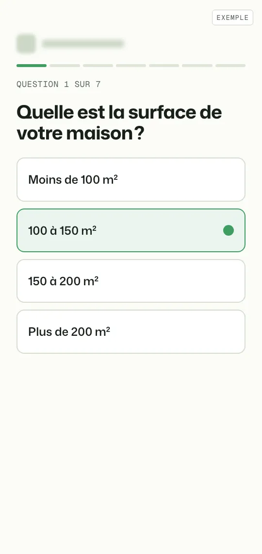 Écran de la simulation : une question à la fois, une réponse en un clic
